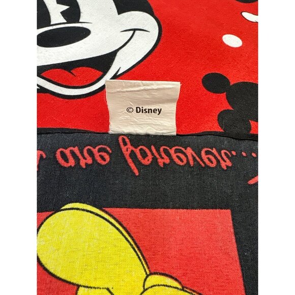 Vintage Disney Mickey Mouse Red & Black Bandana Scarf Headwear - Picture 4 of 6